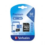 Carte mémoire Micro-SD 32GB Class-10 VERBATIM Premium